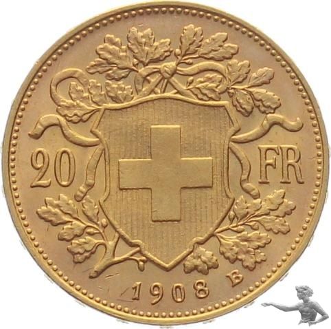 20 Franken 1908 B | Gold Vreneli Goldvreneli