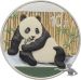 China Panda 2015 - Silberm&uuml;nze zu 30 Gramm 999 Silber - coloriert, mit gr&uuml;nem Teppich