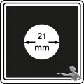 Münzkapseln CARRÉE 21 mm, 4er Pack | z.B. für 20er Goldvreneli &amp; Helvetia, 20 Rappen 1850 - heute