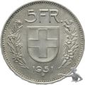 5 Franken 1951 B Tell in hervorragender Qualit&auml;t