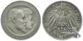 Württemberg 3 Mark 1908 Wilhelm + Charlotte