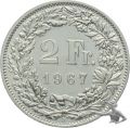2 Franken 1967 B - Prachtstück