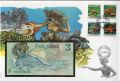 Banknotenbrief Cook Islands 3 Dollars