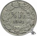 1/2 Franken 1941 B | Blatt zu viel über der Wertangabe