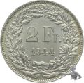 2 Franken 1944 B Silber - Weit Überdurchschnittliche Qualität
