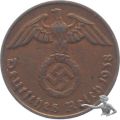 3. Reich 2 Pfennig 1938 E