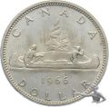 Kanada 1 Dollar 1966 Kanu Grossilberm&uuml;nze