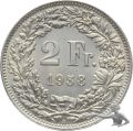 2 Franken 1958 Silber Überdurchschnittliche Qualität