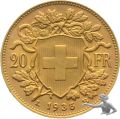 20 Franken L 1935 B Gold Vreneli Goldvreneli