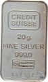 Silberbarren 20 Gramm - Credit Suisse