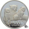 Zambia 4000 Kwacha 2000 Leoparden Silber