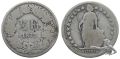 1/2 Franken 1875 B stehende Helvetia