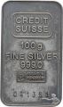 Silberbarren 100 Gramm 999.0 - Credit Suisse 041351