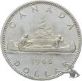Kanada 1 Dollar 1966 Kanu Grossilbermünze