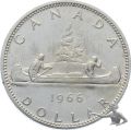 Kanada 1 Dollar 1966 Kanu Grossilbermünze