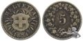 5 Rappen 1874 B
