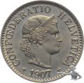 5 Rappen 1907 B | fast stempelglanz !!!