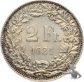 2 Franken 1921 B - seltene Qualität