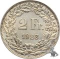 2 Franken 1928 B - seltene Qualität