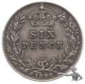 Grossbritannien Six Pence 1896 Victoria