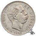 Italien 2 Lire 1887 Umberto, Silber, wunderschönes Stück