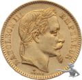 Frankreich 20 Francs 1865 BB - Gold, 6.45 Gramm