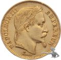 Frankreich 20 Francs 1868 BB - Gold, 6.45 Gramm