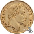 Frankreich 20 Francs 1869 BB - Gold, 6.45 Gramm