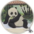 China Panda 2015 - Silbermünze zu 30 Gramm 999 Silber - coloriert, mit rotem Dach