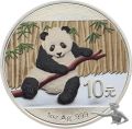 China Panda 2014 - Silbermünze zu 1 Feinunze 999 Silber - coloriert "auf Eis"