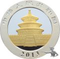 China Panda 2014 - Silbermünze zu 1 Feinunze 999 Silber - teilvergoldeter Himmeltempel