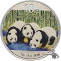 China Panda 2014 - Silbermünze zu 1 Feinunze 999 Silber - coloriert