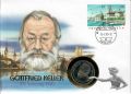 Numisbrief mit 5 Franken 1990 Gottfried Keller