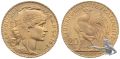 Frankreich 20 Francs 1909 Gold Hahn Goldmünze
