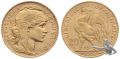 Frankreich 20 Francs 1908 Gold Hahn Goldmünze
