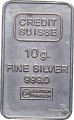 10 Gramm Silberbarren - Credit Suisse - 999.0 Feinsilber