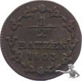 Helvetische Republik 1/2 Batzen 1803