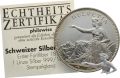Sitzende Helvetia - 1 Unze Feinsilber 999 mit Zertifikat