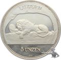 1988 Luzern Löwendenkmal &amp; sitzende Helvetia - 5 Unzen 999 Feinsilber