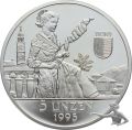 Swiss Liberty 5 Unzen 1995 Tessin Stehende Helvetia in Münzenkapsel - 5 Unzen Feinsilber 999