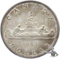 Kanada 1 Dollar 1963 Voyageur - Gross-Silberm&uuml;nze