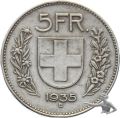 Silber 5 Fr. Silber 1935