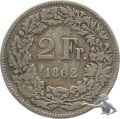 2 Franken 1862 B | Sitzende Helvetia