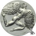 Silbermedaille von Hans Erni 1972 Verkehrshaus der Schweiz, Luft- und Raumfahrt Ikarus
