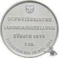 5 Franken 1939 B Landesausstellung Z&uuml;rich Silber