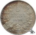 Bulgarien 5 Lewa 1894 KB - Grosssilberm&uuml;nze
