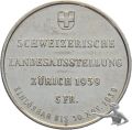 5 Franken 1939 B Landesausstellung Z&uuml;rich Silber