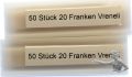 100 St&uuml;ck 20 Franken Vreneli Gold Goldvreneli | 2 Tubes a 50 St&uuml;ck = 100 x vorz&uuml;glich | 100 x 6.45 Gramm