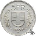 5 Franken 1952 B - Silber - gesuchte Qualit&auml;t