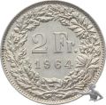 2 Franken 1964 B - Silber - gesuchte Qualit&auml;t